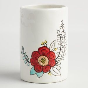 Handpainted Painted Flower Ceramic Accessories